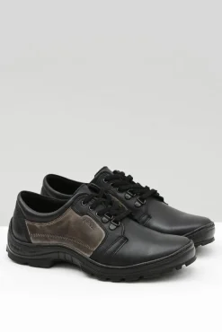 Półbuty Casual>Boto Męskie Skórzane Klasyczne Czarne Półbuty Favello