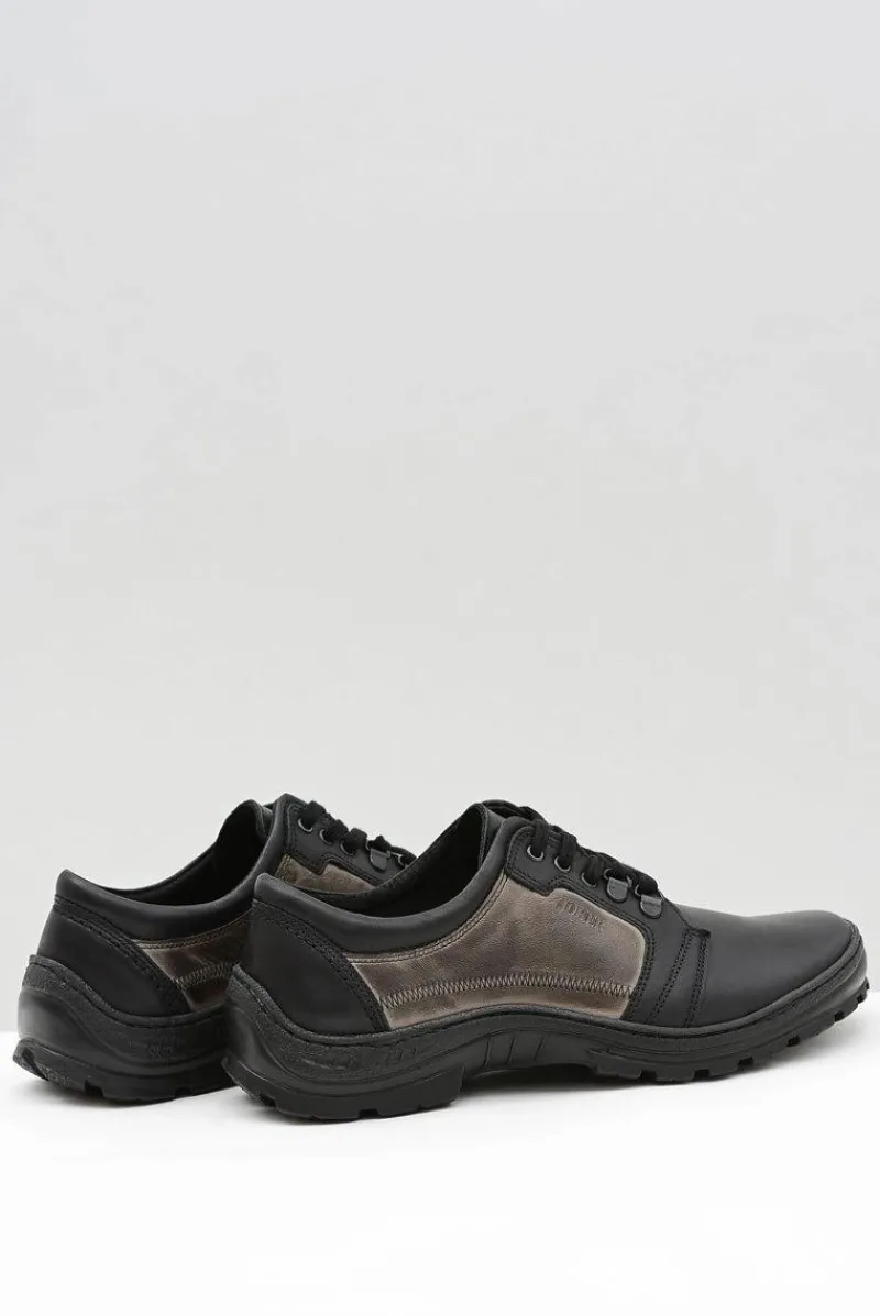 Półbuty Casual>Boto Męskie Skórzane Klasyczne Czarne Półbuty Favello