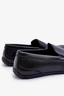 Mokasyny Wsuwane></noscript>Boto Męskie Skórzane Mokasyny Czarne Theo