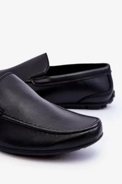 Mokasyny Wsuwane></noscript>Boto Męskie Skórzane Mokasyny Czarne Theo
