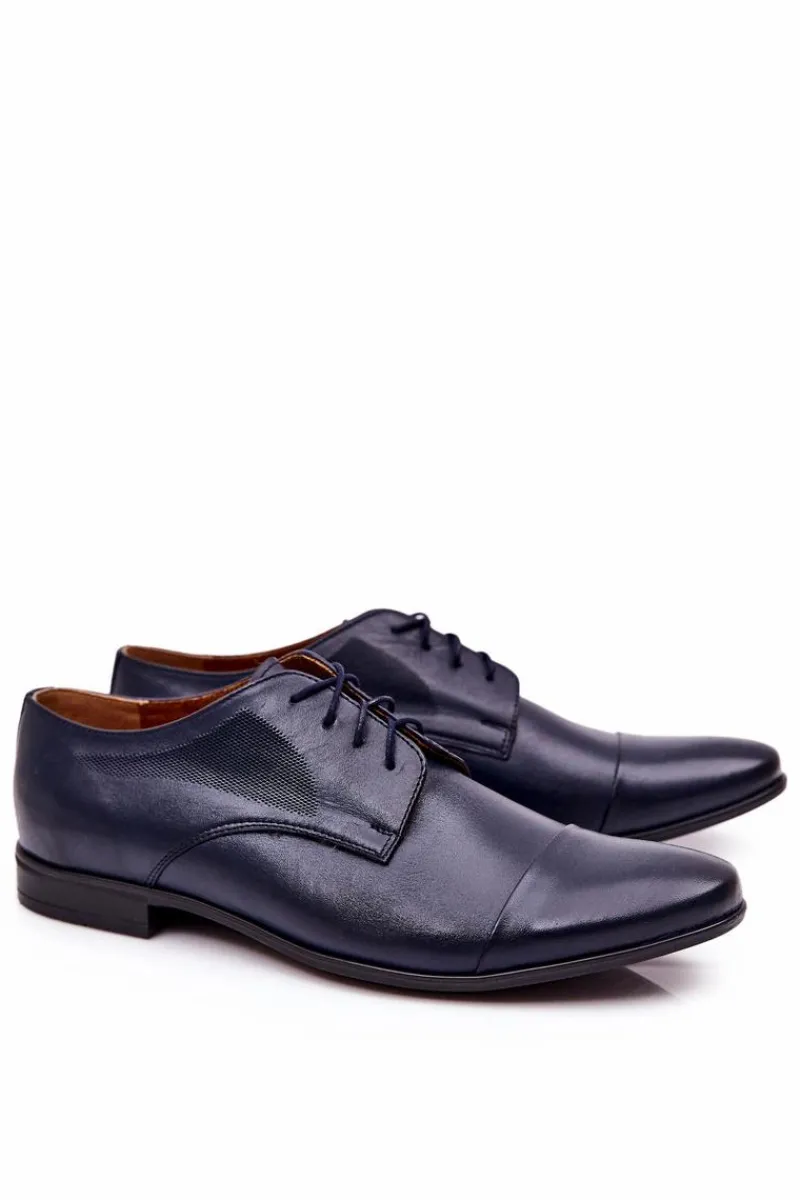 Bednarek Polish Shoes|Półbuty Eleganckie>Boto Męskie Skórzane Mokasyny Z Czarną Podeszwą BEDNAREK Granatowe