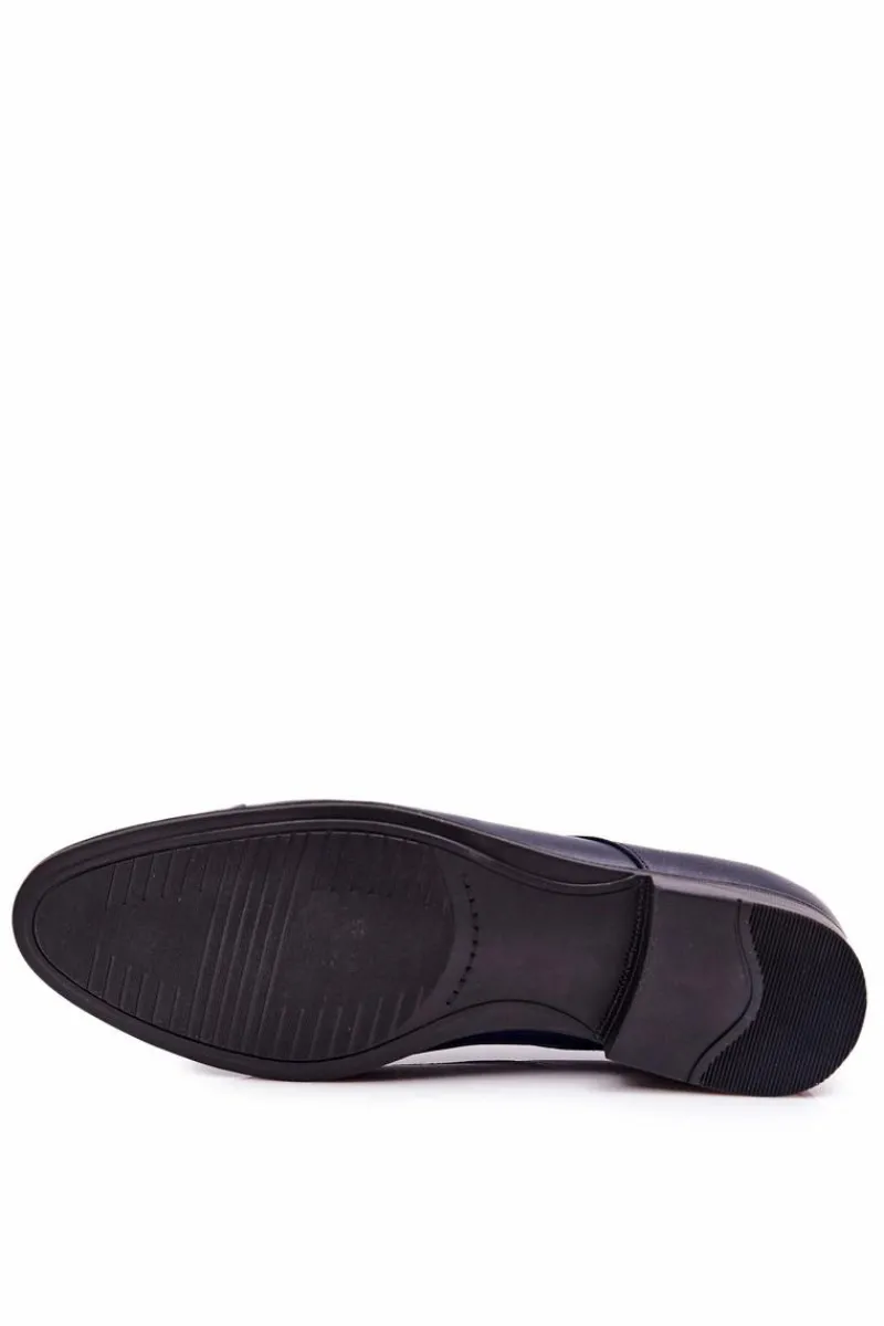Bednarek Polish Shoes|Półbuty Eleganckie>Boto Męskie Skórzane Mokasyny Z Czarną Podeszwą BEDNAREK Granatowe