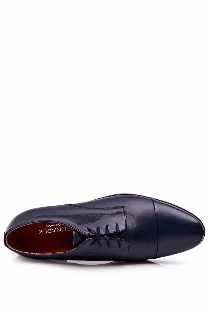Bednarek Polish Shoes|Półbuty Eleganckie>Boto Męskie Skórzane Mokasyny Z Czarną Podeszwą BEDNAREK Granatowe