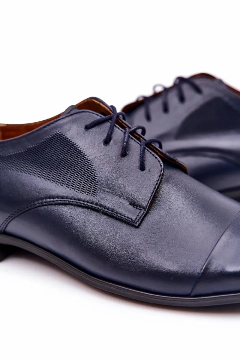 Bednarek Polish Shoes|Półbuty Eleganckie>Boto Męskie Skórzane Mokasyny Z Czarną Podeszwą BEDNAREK Granatowe