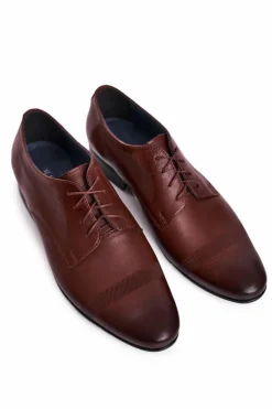 Online Boto Męskie Skórzane Mokasyny Z Czarną Podeszwą BEDNAREK Ciemny Brąz