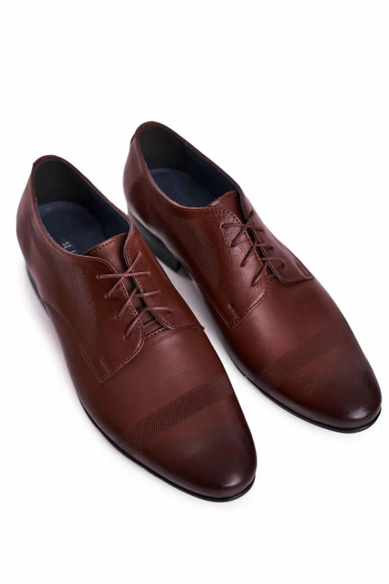 Online Boto Męskie Skórzane Mokasyny Z Czarną Podeszwą BEDNAREK Ciemny Brąz