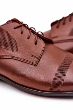 Discount Boto Męskie Skórzane Półbuty Bednarek 804 Brązowe