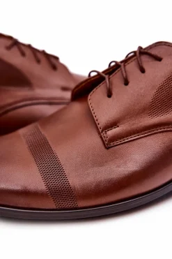 Discount Boto Męskie Skórzane Półbuty Bednarek 804 Brązowe