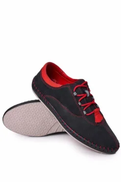 Outlet Boto Męskie Skórzane Półbuty BEDNAREK Granatowe