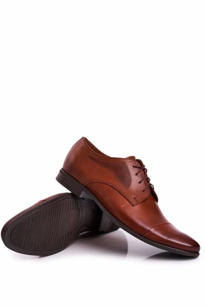Clearance Męskie Skórzane Półbuty Bednarek 805 Brązowe Męskie Bednarek Polish Shoes|Półbuty Eleganckie