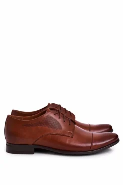 Clearance Męskie Skórzane Półbuty Bednarek 805 Brązowe Męskie Bednarek Polish Shoes|Półbuty Eleganckie
