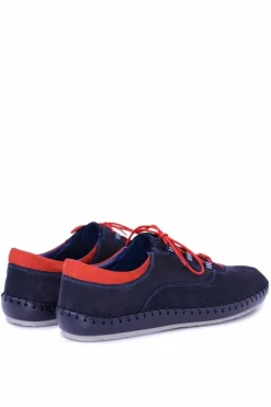 Boto Męskie Skórzane Półbuty Casual Granatowe Bill