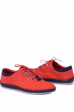 Półbuty Casual>Boto Męskie Skórzane Półbuty Casual Czerwone Bill