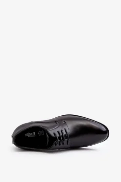 Sale Męskie Skórzane Półbuty Czarne Harene Męskie Półbuty Eleganckie