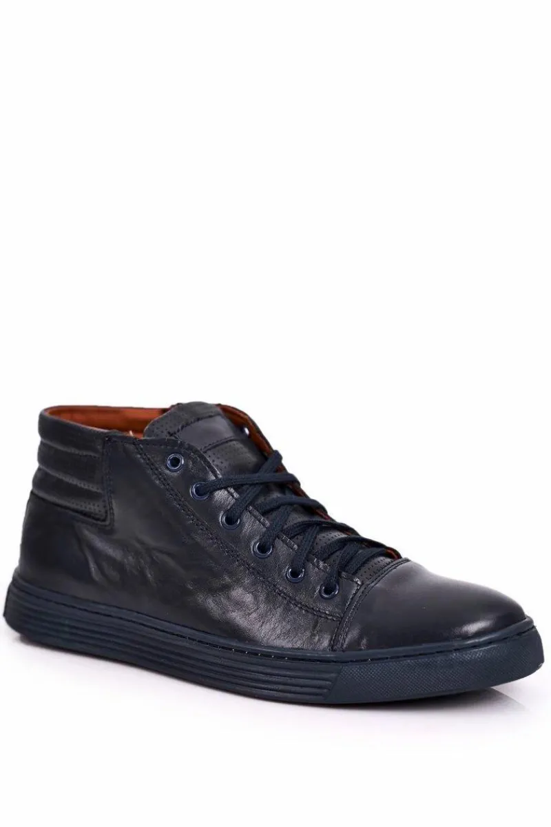 Bednarek Polish Shoes|Półbuty Casual>Boto Męskie Skórzane Półbuty Tenisówki BEDNAREK Granatowe