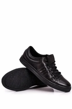 Best Męskie Skórzane Półbuty Tenisówki BEDNAREK Czarne Męskie Bednarek Polish Shoes|Półbuty Casual