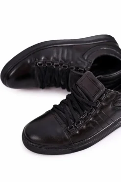 Best Męskie Skórzane Półbuty Tenisówki BEDNAREK Czarne Męskie Bednarek Polish Shoes|Półbuty Casual