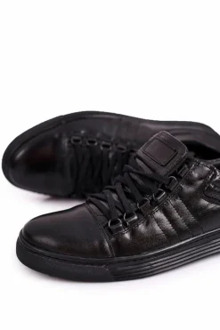 Best Męskie Skórzane Półbuty Tenisówki BEDNAREK Czarne Męskie Bednarek Polish Shoes|Półbuty Casual
