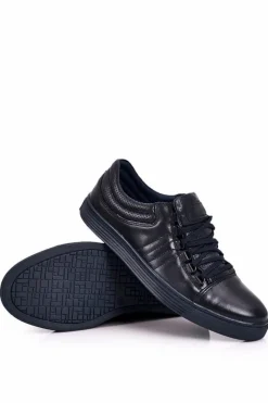 Best Boto Męskie Skórzane Półbuty Tenisówki BEDNAREK Granatowe