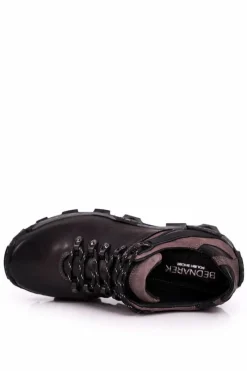 Hot Męskie Skórzane Półbuty Trekkingowe BEDNAREK Czarne Męskie Obuwie Trekkingowe Męskie