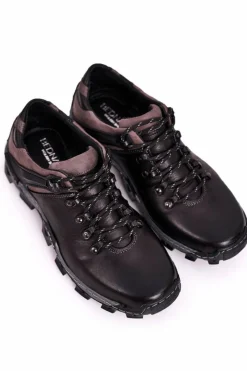 Hot Męskie Skórzane Półbuty Trekkingowe BEDNAREK Czarne Męskie Obuwie Trekkingowe Męskie
