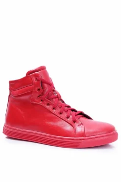 Online Boto Męskie Skórzane Tenisówki Bednarek Czerwone Edys