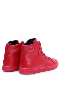 Online Boto Męskie Skórzane Tenisówki Bednarek Czerwone Edys