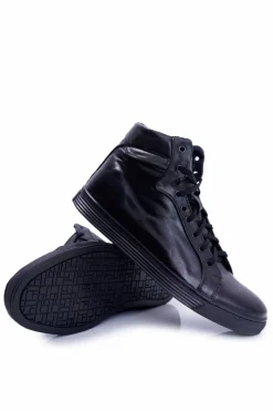 Online Męskie Skórzane Tenisówki Bednarek Czarne Edys Męskie Trampki Wysokie|Trampki Męskie Wysokie