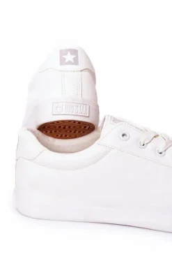 Clearance Big Star Shoes Męskie Skórzane Tenisówki Big Star II174028 Białe
