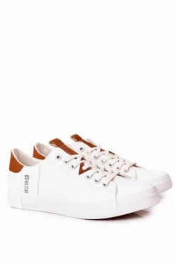 Trampki Męskie Big Star|Trampki Niskie>Big Star Shoes Męskie Skórzane Tenisówki Big Star GG174025 Białe