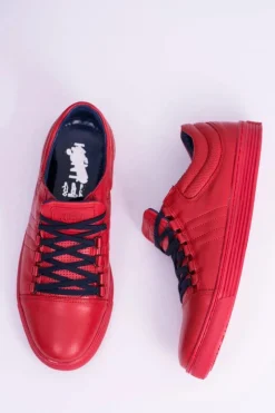 Trampki Niskie|Trampki Męskie Niskie></noscript>Boto Męskie Skórzane Tenisówki Czerwone Elon