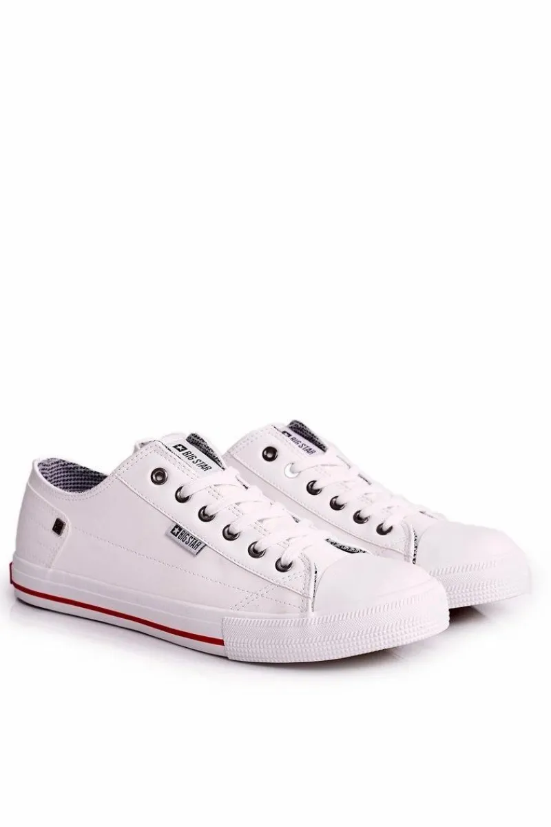 Trampki Męskie Big Star|Trampki Niskie>Big Star Shoes Męskie Skórzane Trampki BIG STAR DD174260 Białe