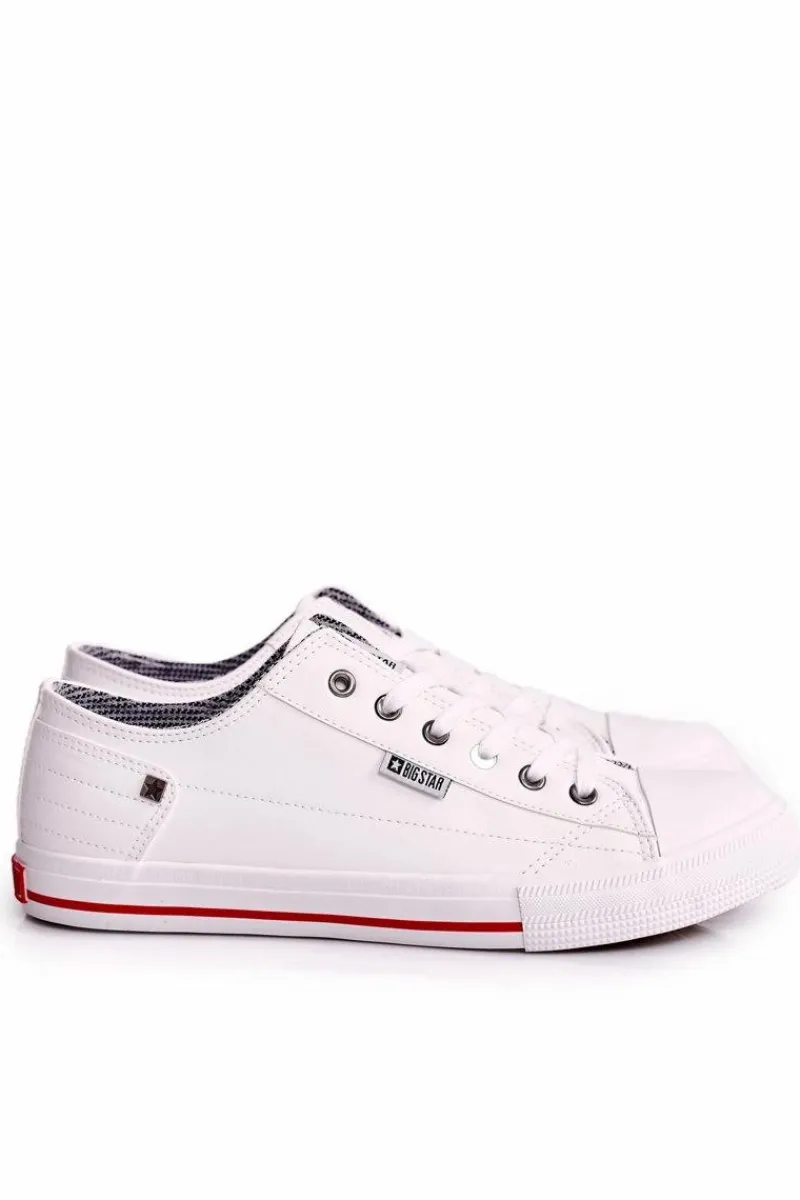 Trampki Męskie Big Star|Trampki Niskie>Big Star Shoes Męskie Skórzane Trampki BIG STAR DD174260 Białe