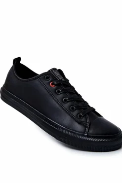 Hot Big Star Shoes Męskie Skórzane Trampki BIG STAR JJ174005 Czarne