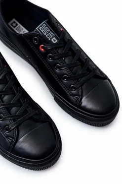 Hot Big Star Shoes Męskie Skórzane Trampki BIG STAR JJ174005 Czarne