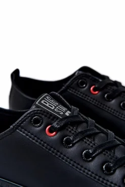 Hot Big Star Shoes Męskie Skórzane Trampki BIG STAR JJ174005 Czarne