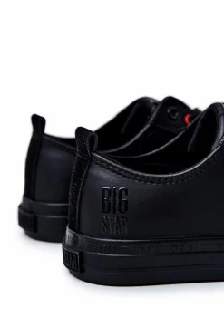 Hot Big Star Shoes Męskie Skórzane Trampki BIG STAR JJ174005 Czarne