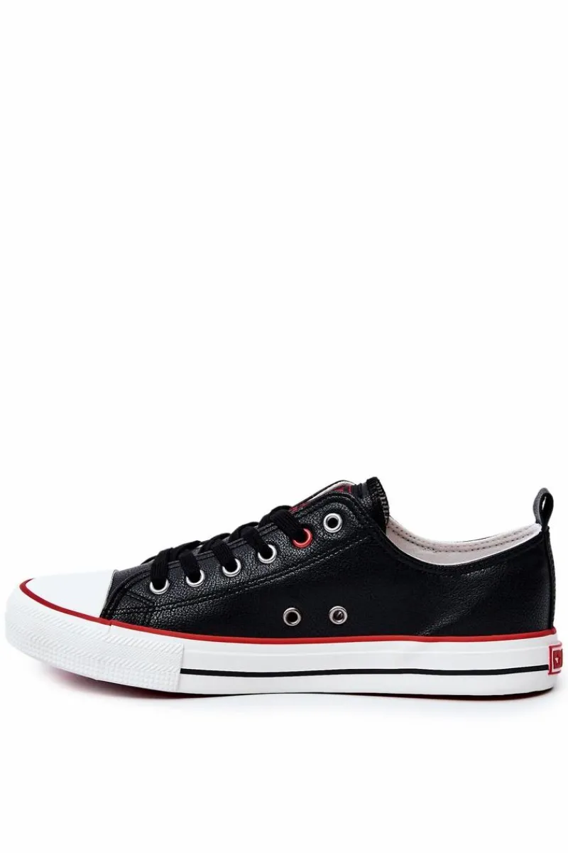 Trampki Męskie Big Star|Trampki Niskie>Big Star Shoes Męskie Skórzane Trampki BIG STAR JJ174068 Czarne