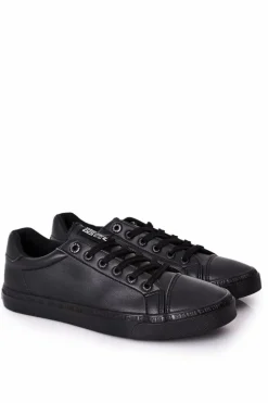 Trampki Męskie Big Star|Trampki Niskie>Big Star Shoes Męskie Skórzane Trampki Big Star HH174035 Czarne