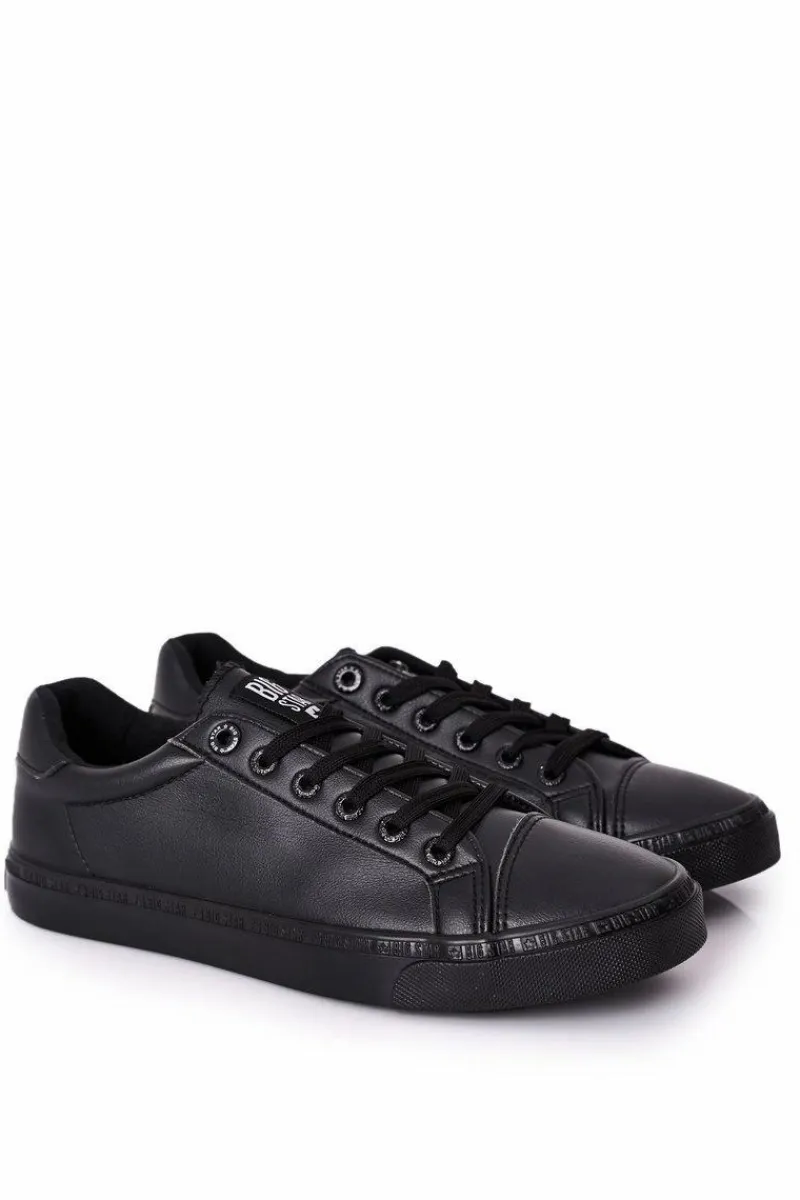 Trampki Męskie Big Star|Trampki Niskie>Big Star Shoes Męskie Skórzane Trampki Big Star HH174035 Czarne