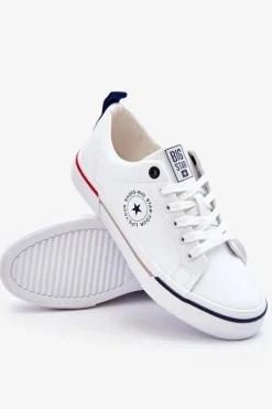 Hot Męskie Skórzane Trampki Big Star LL174209 Białe Męskie Trampki Męskie Big Star|Trampki Niskie