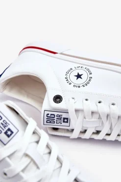 Hot Męskie Skórzane Trampki Big Star LL174209 Białe Męskie Trampki Męskie Big Star|Trampki Niskie