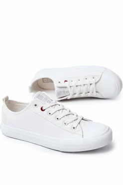 Clearance Męskie Skórzane Trampki BIG STAR JJ174006 Białe Męskie Trampki Męskie Big Star|Trampki Niskie