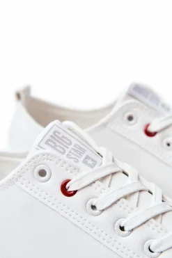 Clearance Męskie Skórzane Trampki BIG STAR JJ174006 Białe Męskie Trampki Męskie Big Star|Trampki Niskie