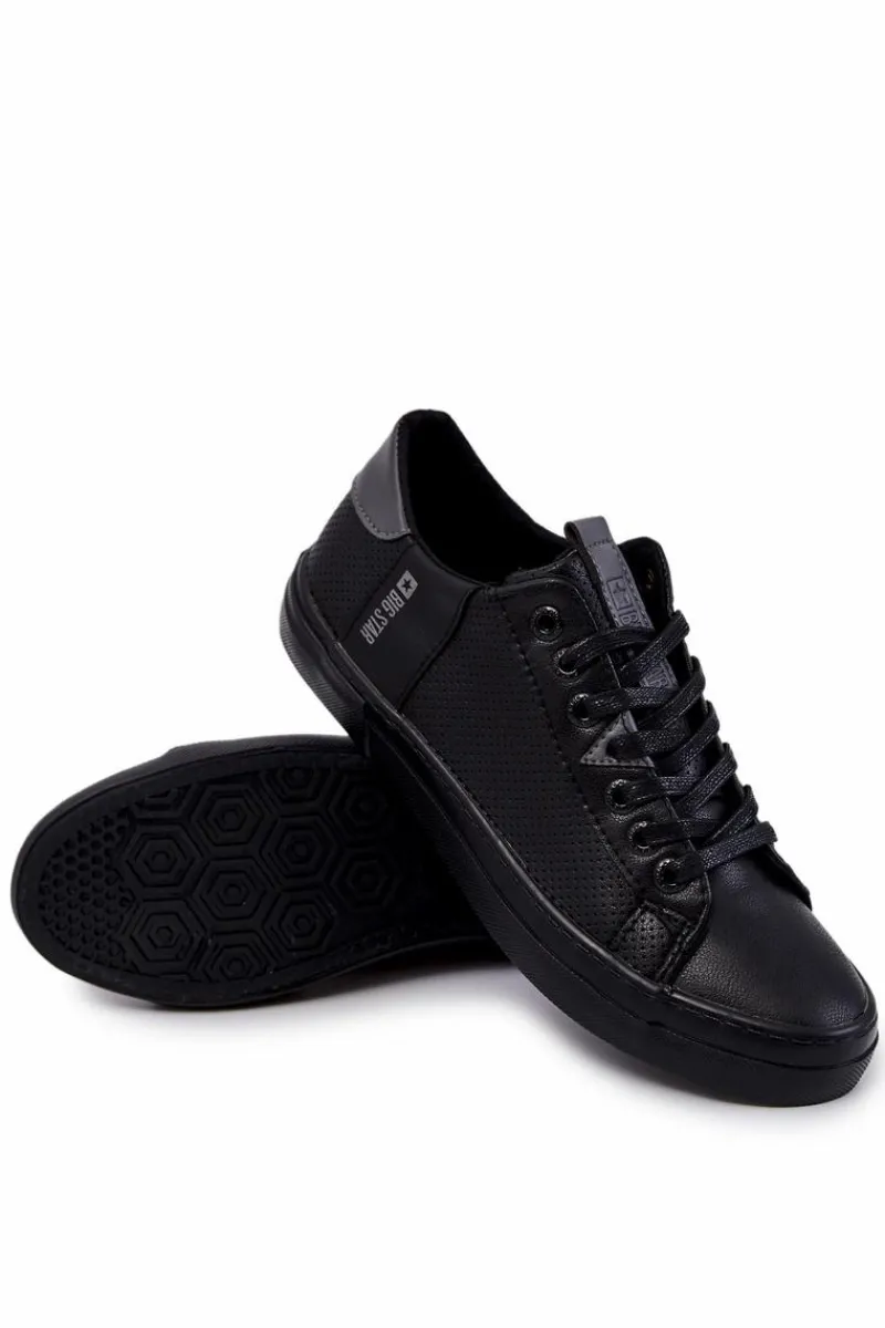 Clearance Big Star Shoes Męskie Skórzane Trampki Big Star JJ174227 Czarne