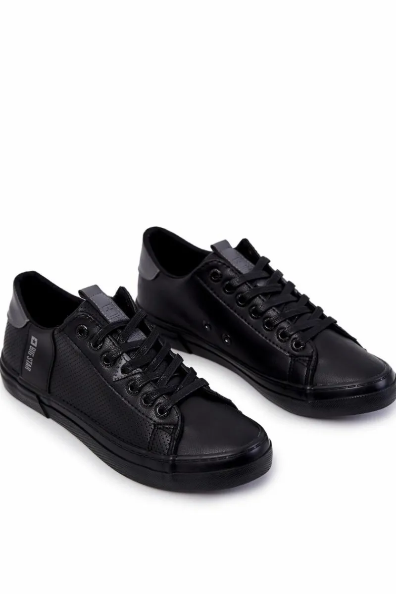 Clearance Big Star Shoes Męskie Skórzane Trampki Big Star JJ174227 Czarne