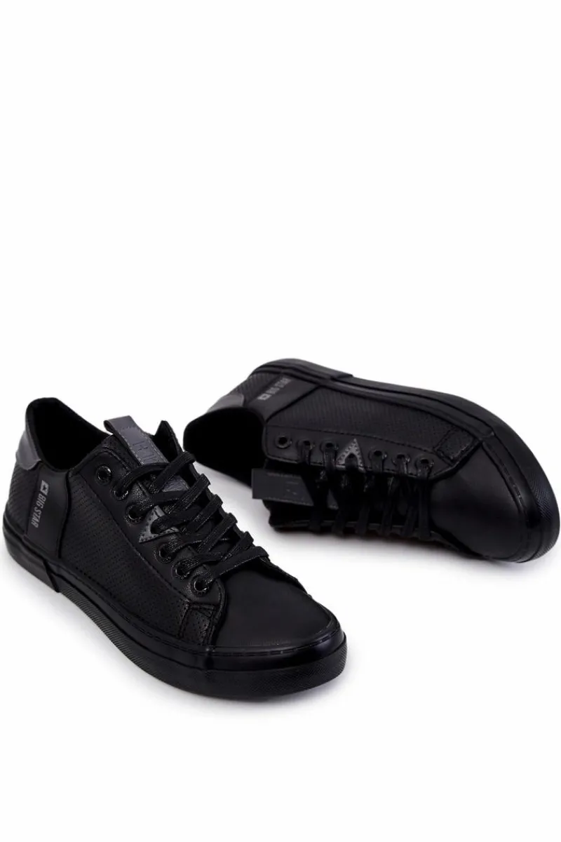 Clearance Big Star Shoes Męskie Skórzane Trampki Big Star JJ174227 Czarne