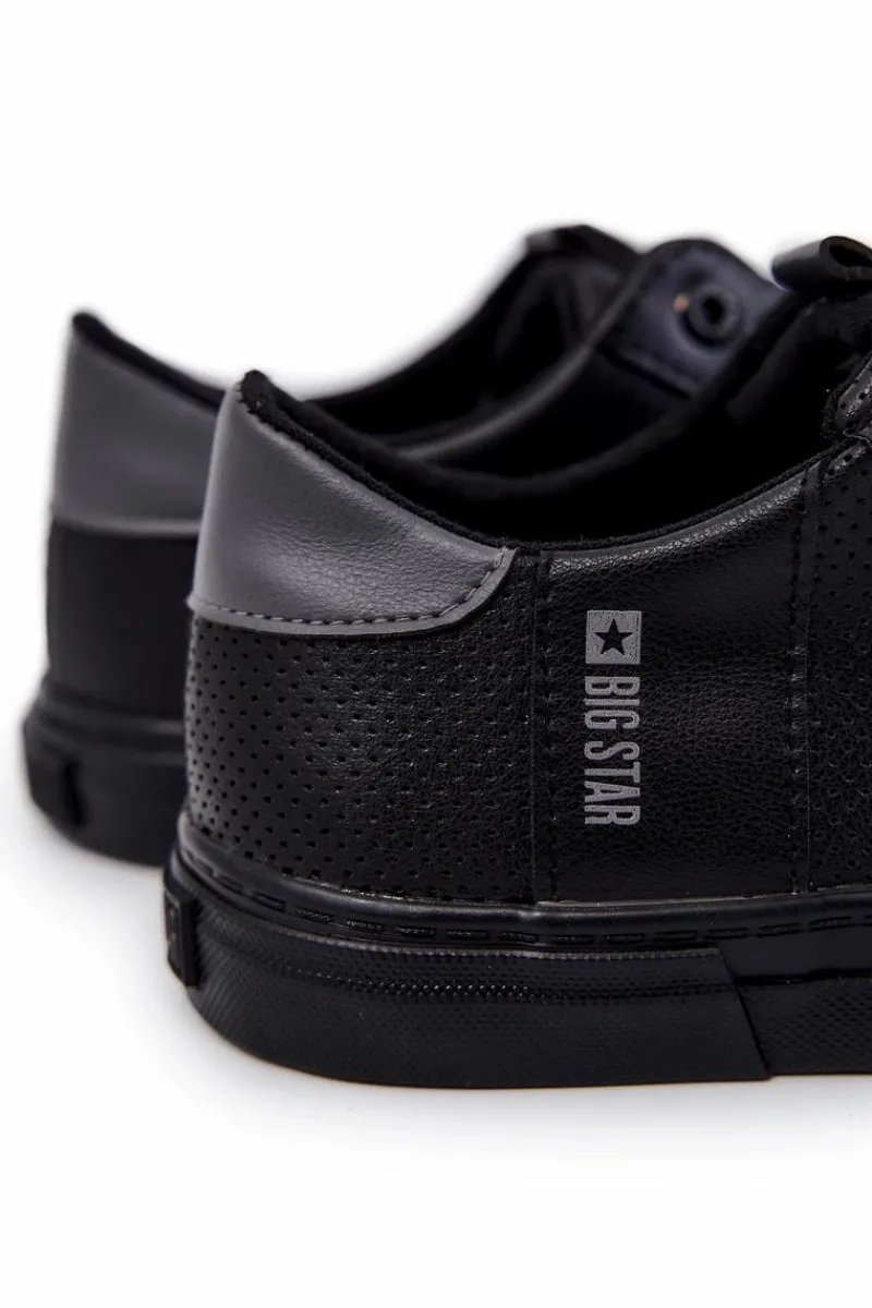 Clearance Big Star Shoes Męskie Skórzane Trampki Big Star JJ174227 Czarne