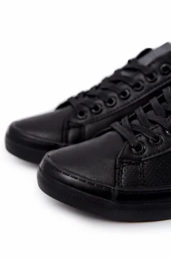 Clearance Big Star Shoes Męskie Skórzane Trampki Big Star JJ174227 Czarne