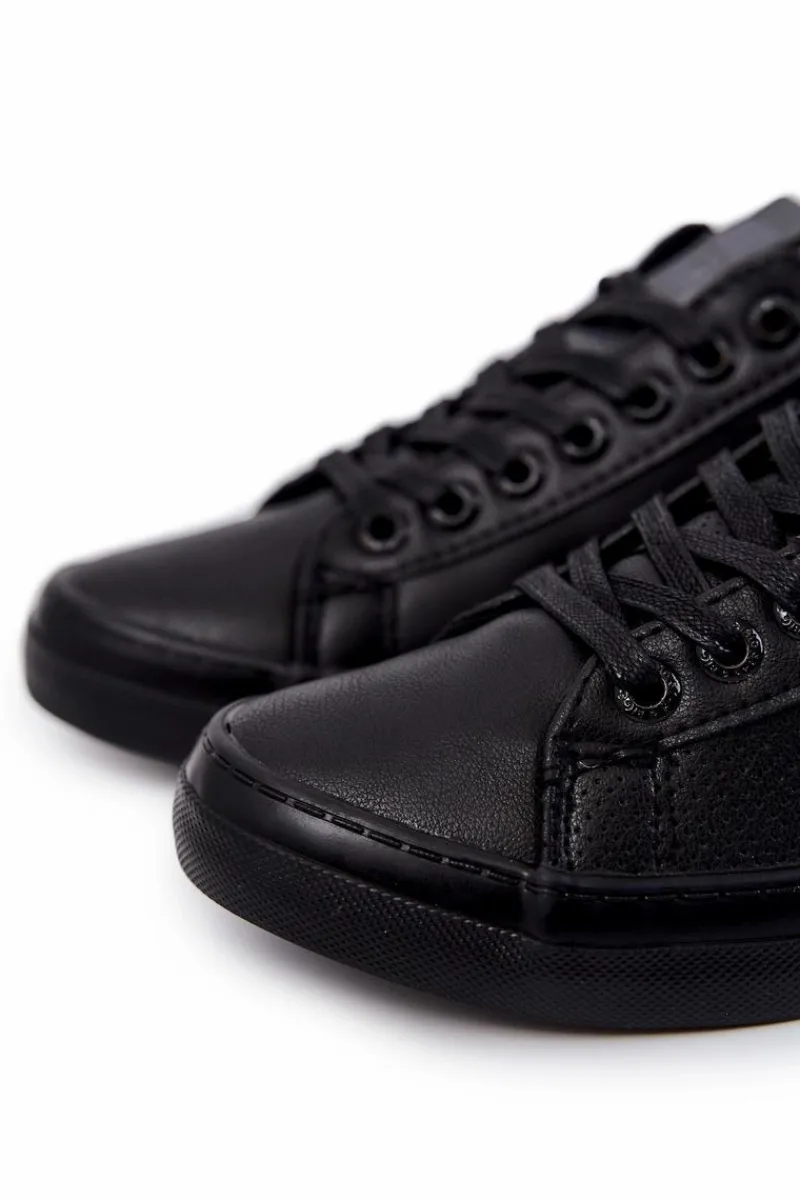 Clearance Big Star Shoes Męskie Skórzane Trampki Big Star JJ174227 Czarne